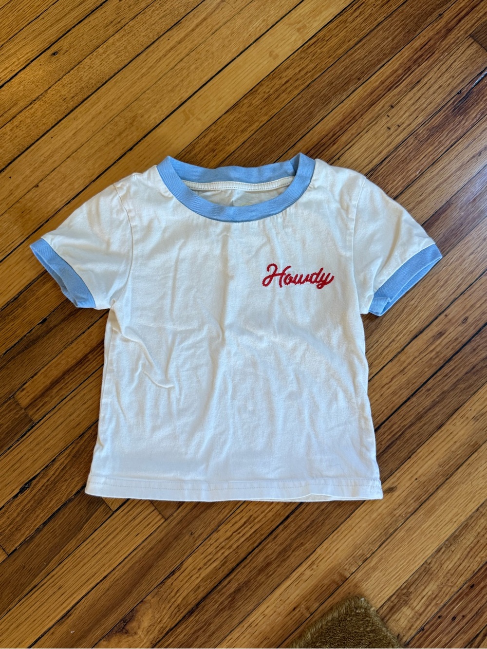 Ringer Tee with 'Howdy' Embroidery